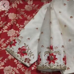 ivory bloom embroidered designer blouse