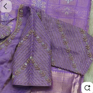 lavender purple chevron zari embroidered designer blouse