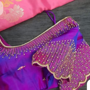 purple ombre pearl beaded designer blouse