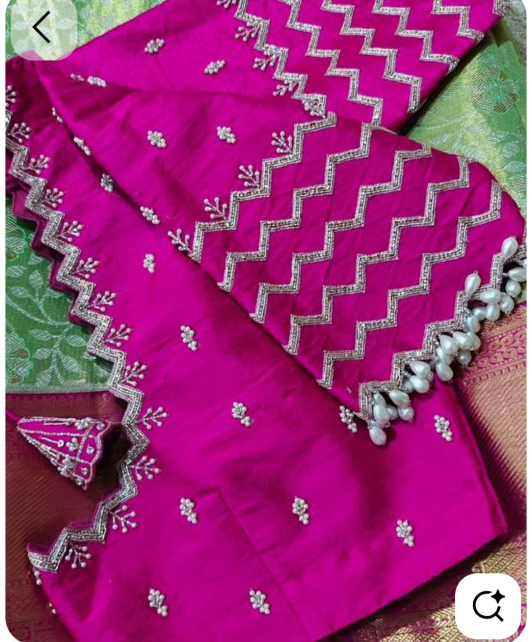 rani pink zigzag zari designer blouse rani pink zigzag zari designer blouse