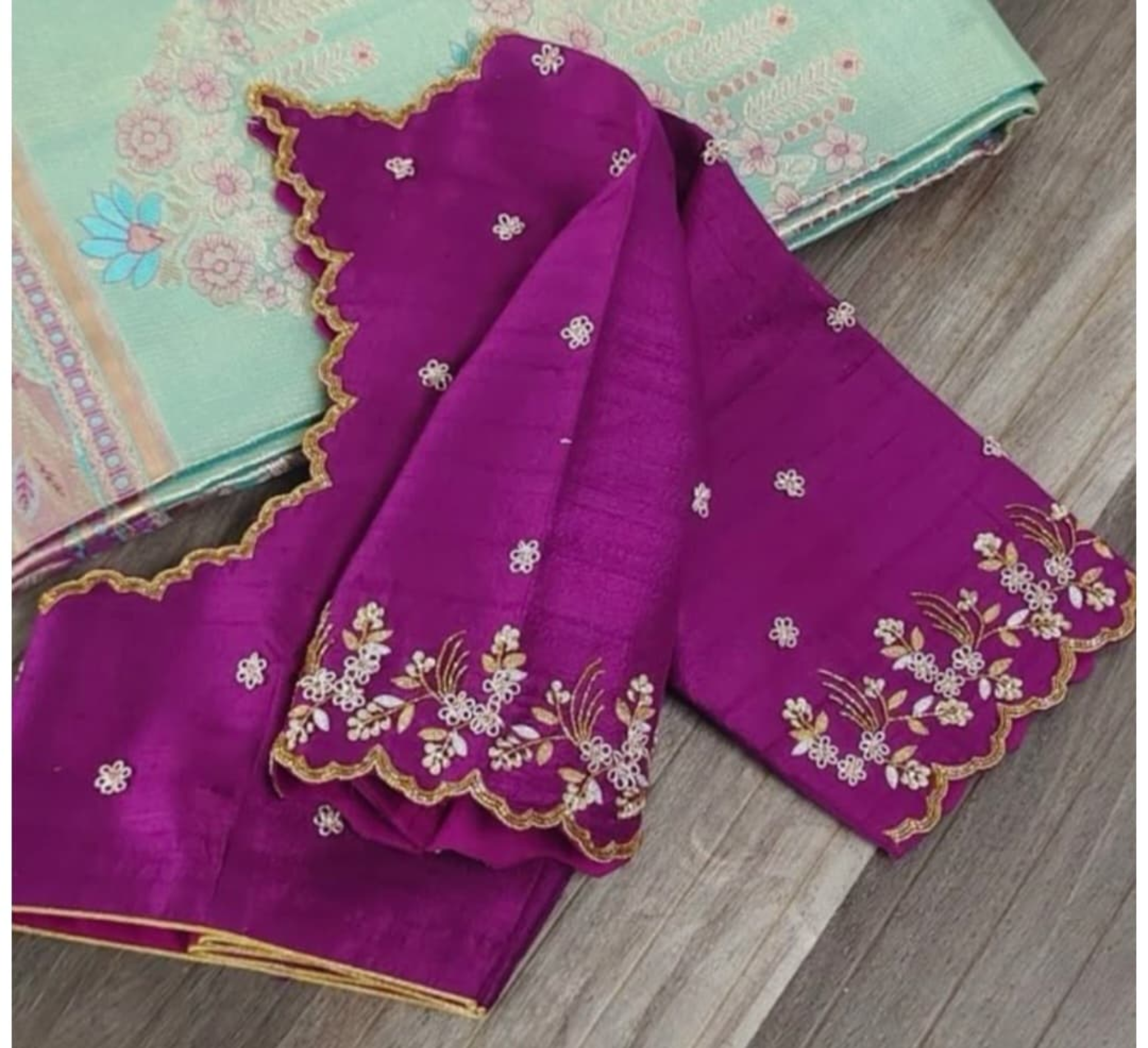 royal purple hand embroidered silk designer blouse royal purple hand embroidered silk designer blouse