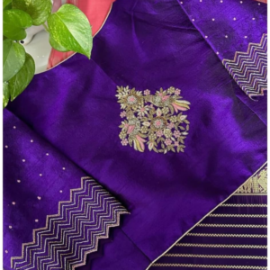 royal purple zari chevron silk designer blouse