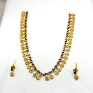 Matte Finishing Lord Lakshmi short necklace HSN02
