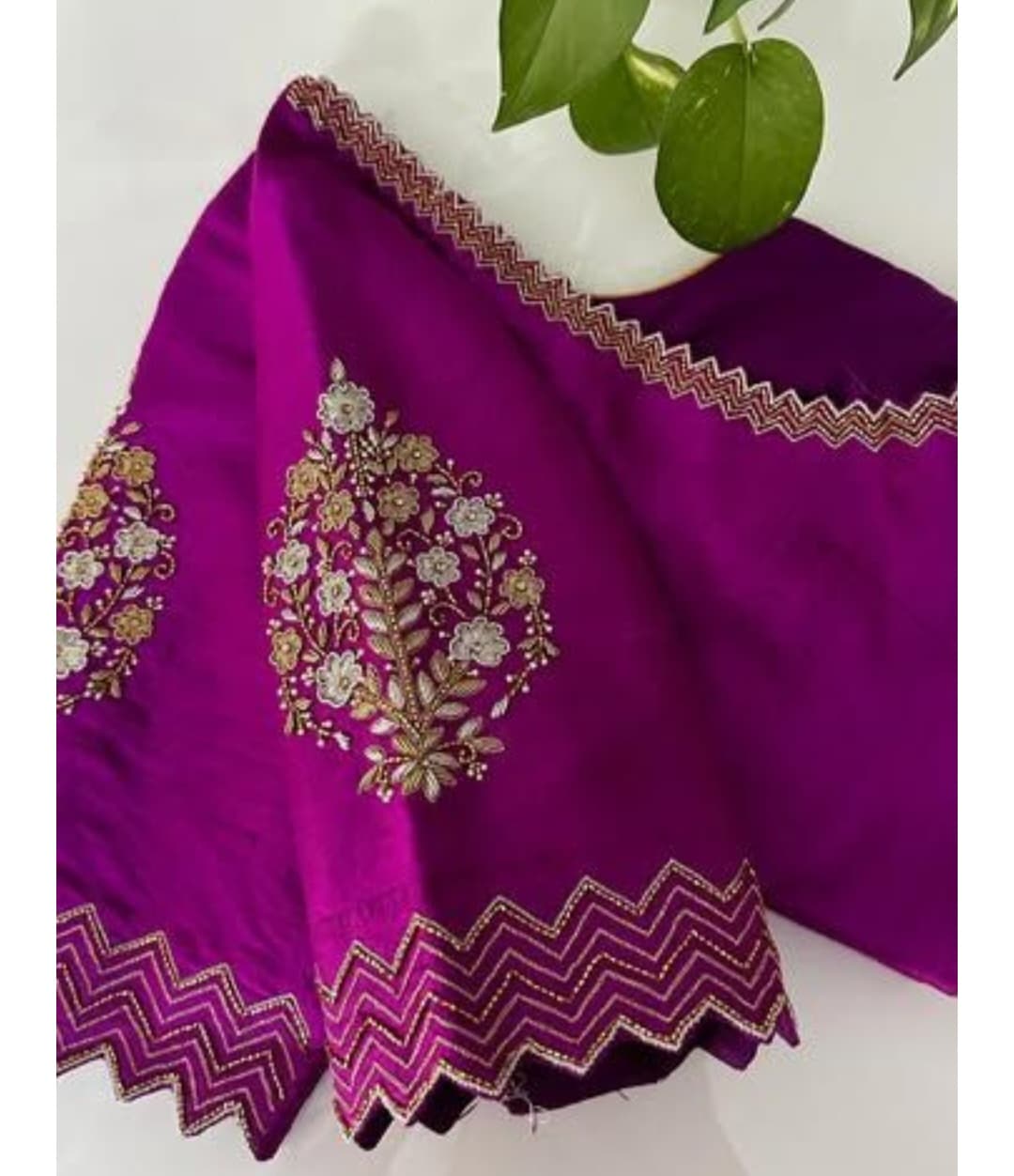 royal purple hand embroidered silk designer blouse royal purple hand embroidered silk designer blouse