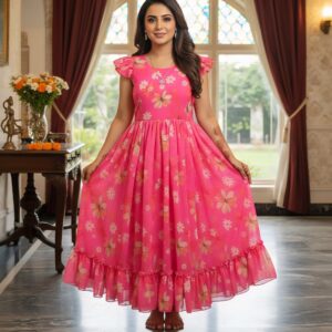 Georgette floral frock HSFF01